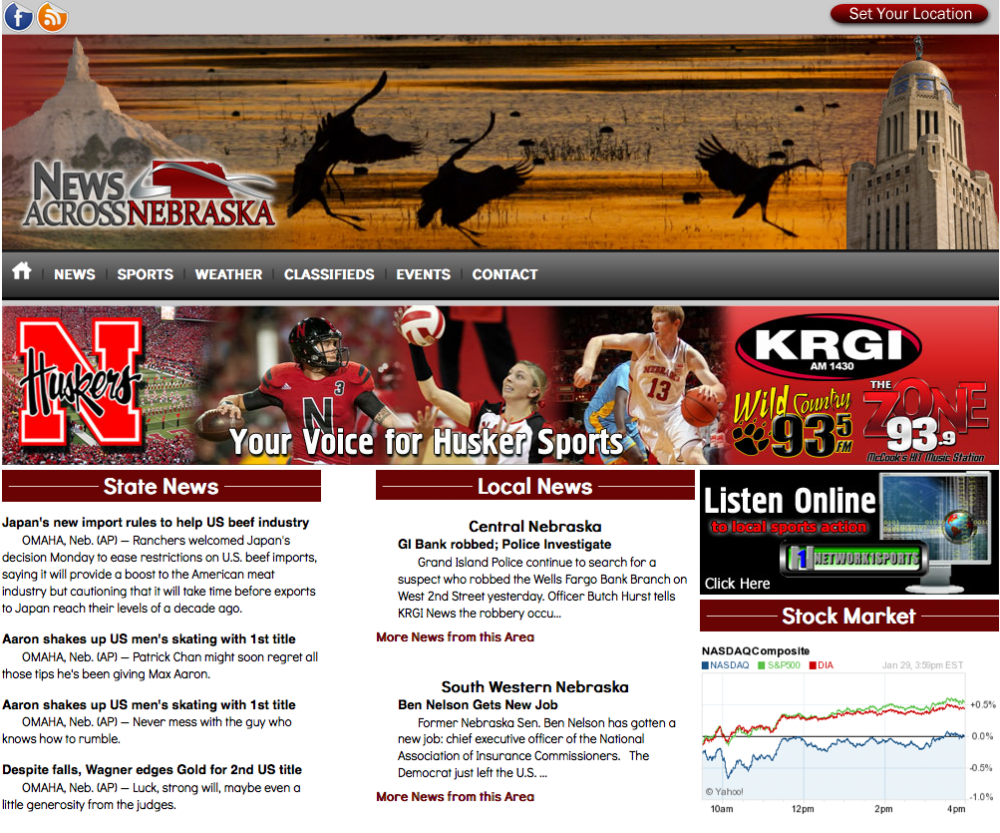 News Across Nebraska website