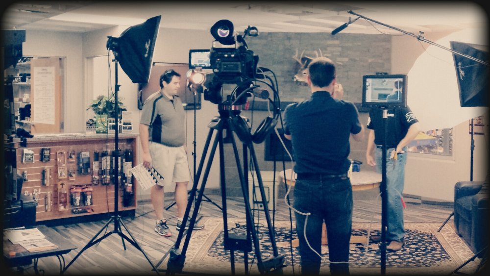 What Goes into a commercial shoot, behind the scenes photo of TM commercial shoot