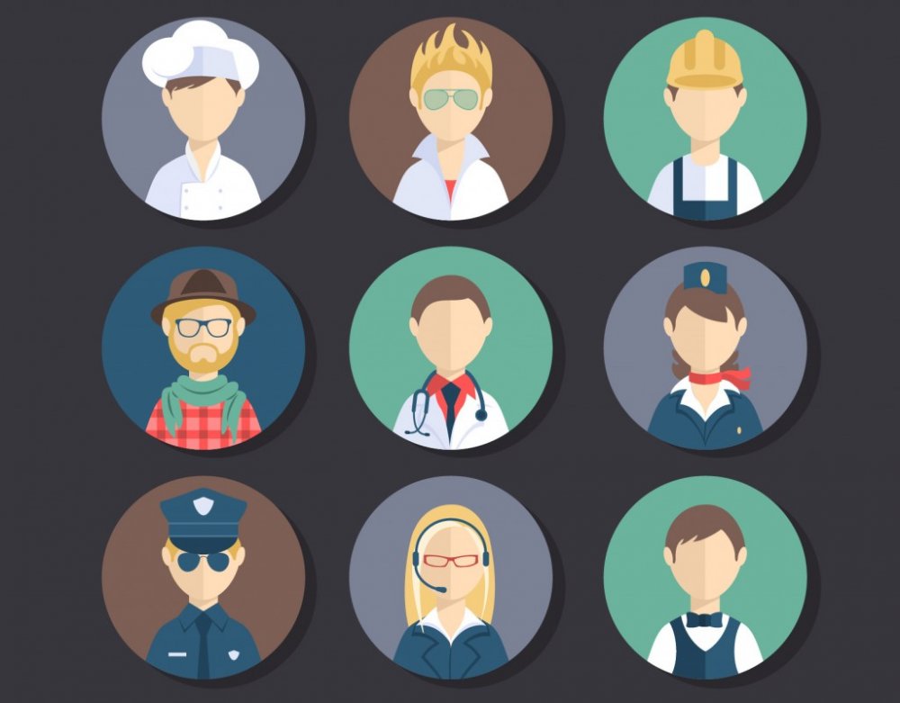 Vector Concept of man people from many different industries