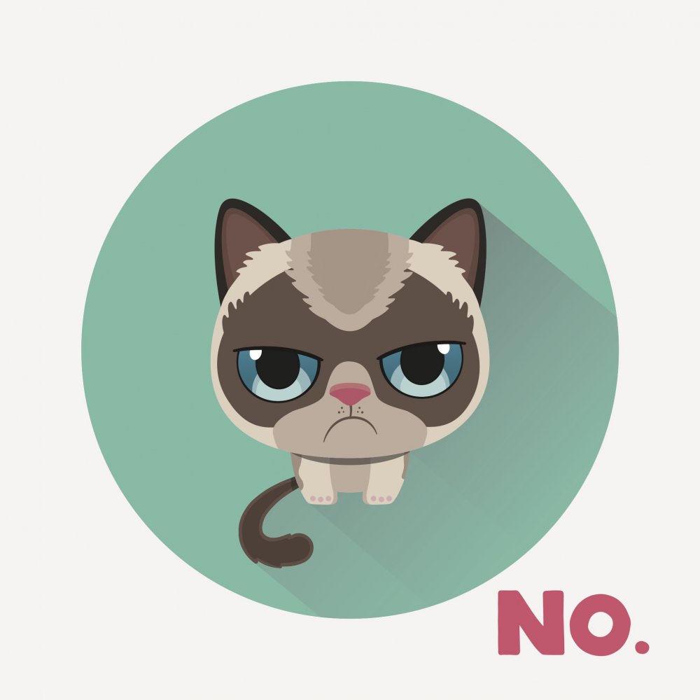 Cute Vector image showing meme of grumpy cat