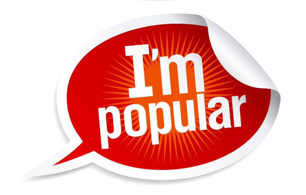 Pick me I`m popular stickers in form of speech bubbles.