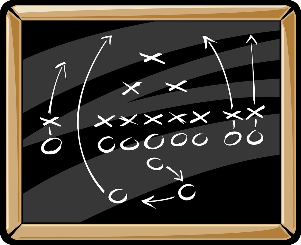 illustration of x's and o's on from a football playbook