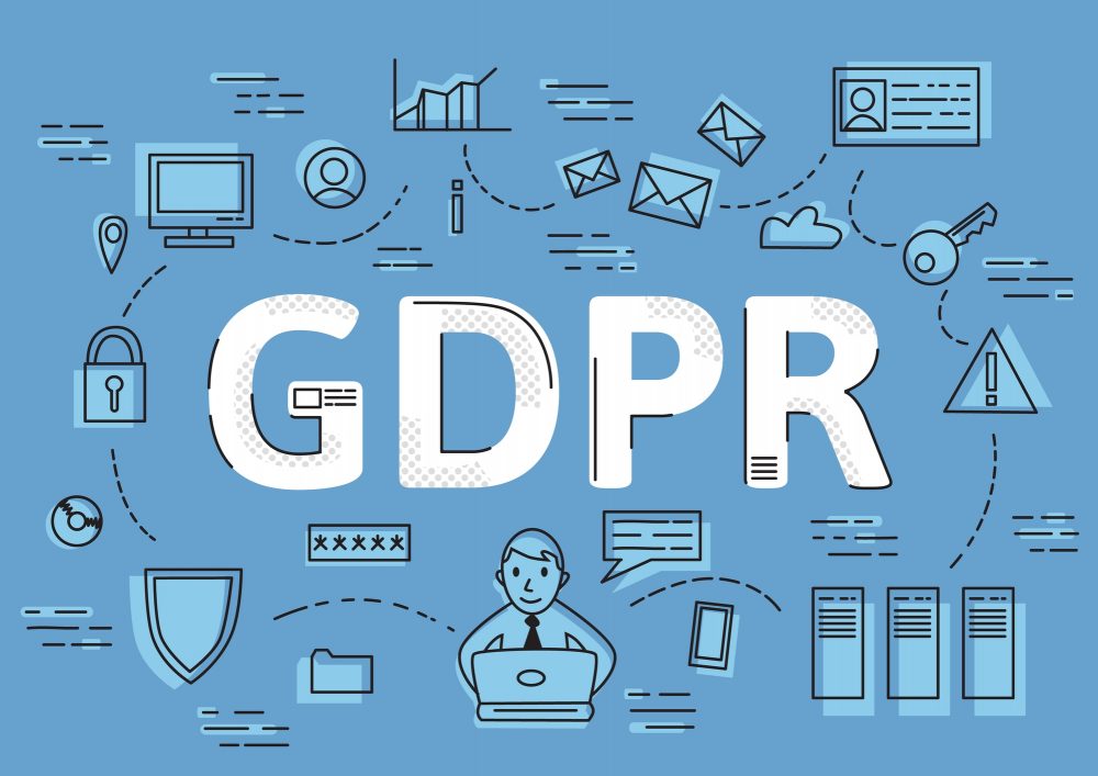 GDPR concept, vector illustration. General Data Protection Regulation. The protection of personal data.