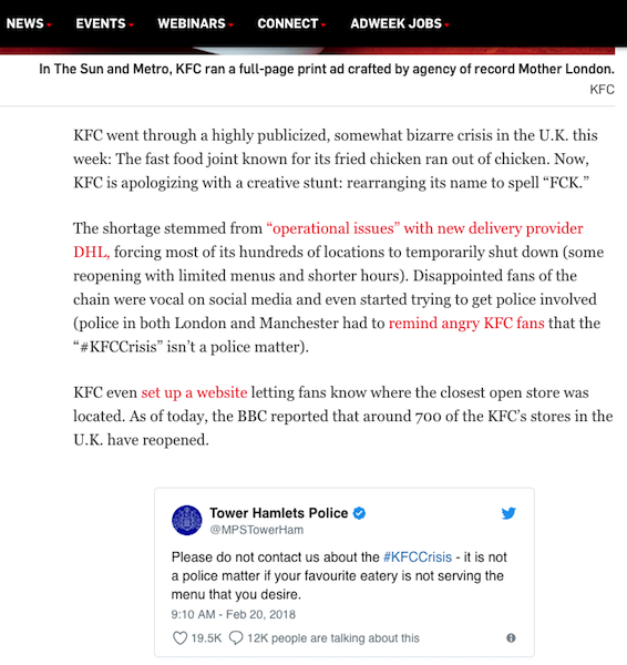 KFC "We're Sorry" Campaign