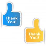 Marketing After the Sale, AKA "Say Thank You!" Two thumb's up icons saying "Thank You!"