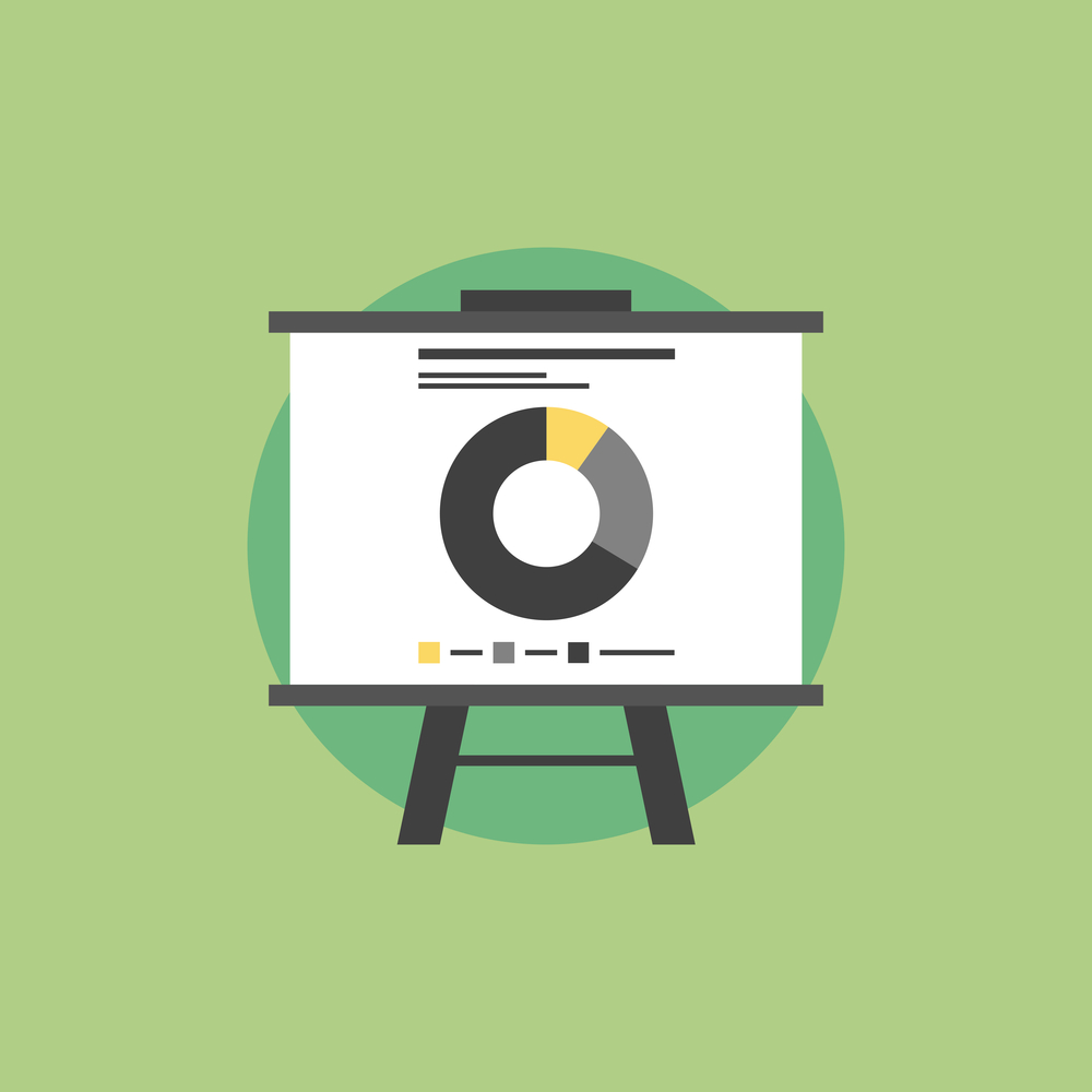 Market statistics flat icon illustration