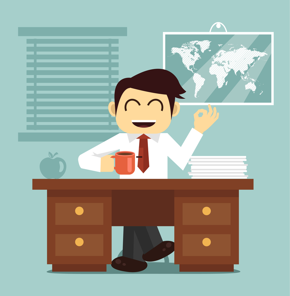 employer brand Employer sitting at office desk